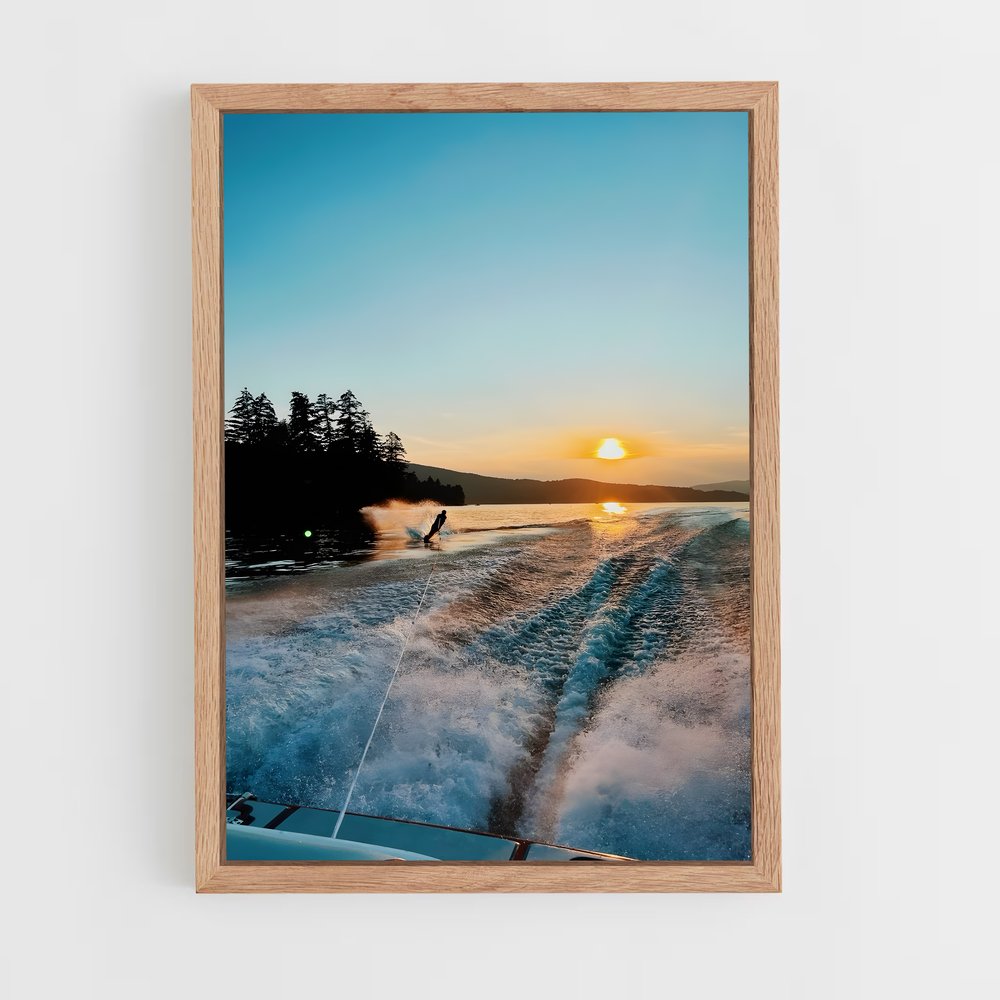 Poster Coucher de Glisse – affiche Ski nautique (vue 4)